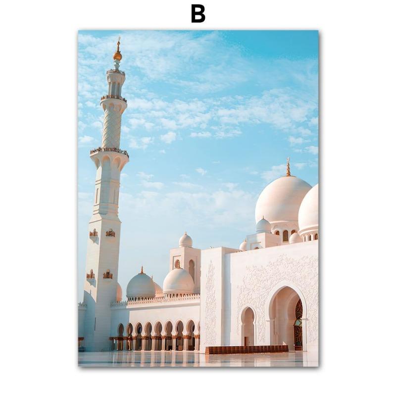 Sacred Islamic Mecca Kaaba Mosque Wall Art Canvas Painting  Nordic Style Posters  Prints for Living Room Decor