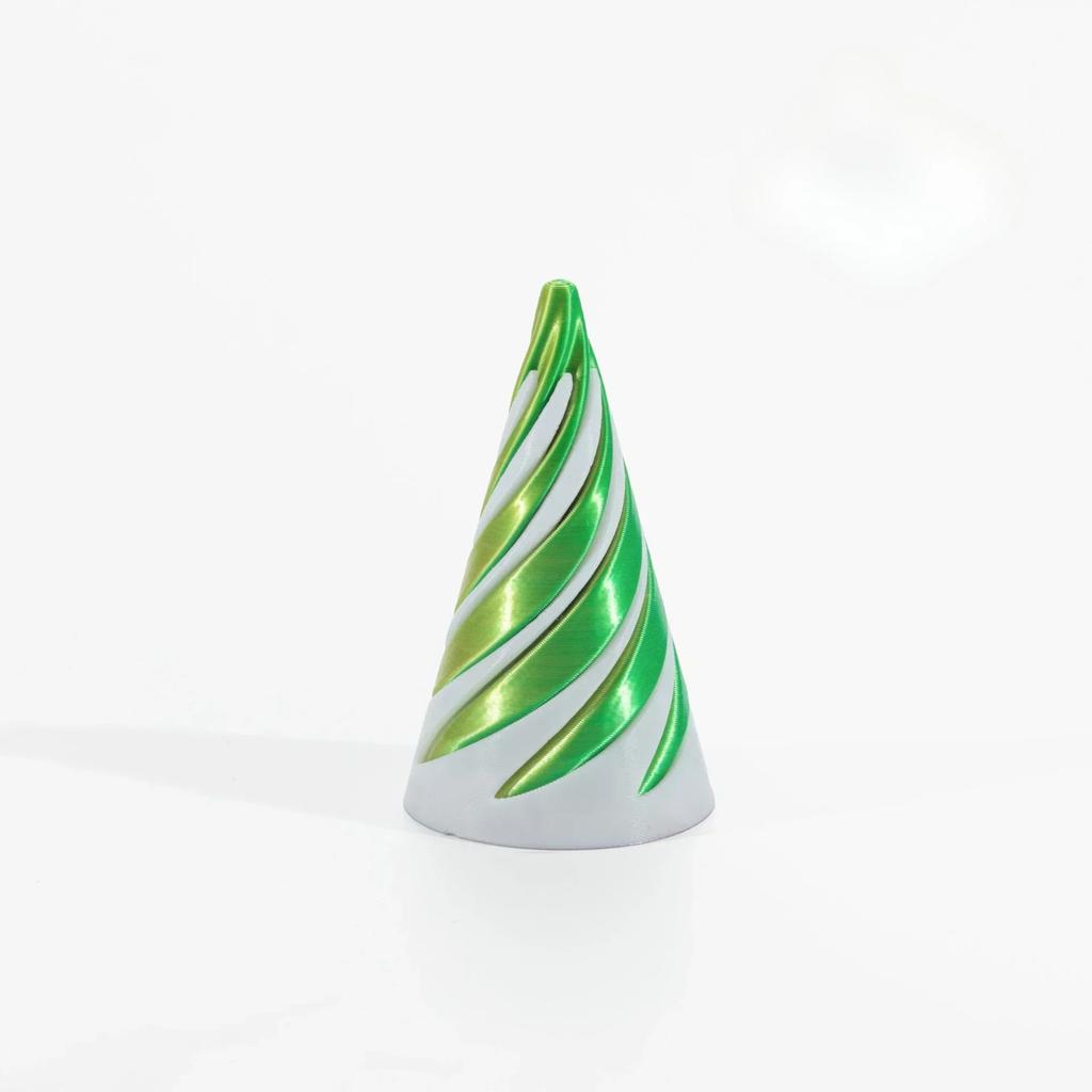 3D Printed Spiral Cone Pyramid Passthrough Sculpture Pass Through Pyramid Toy Mini Vortex Thread Illusion Cone Spiral Ornament