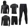Men's 5-Piece Quick-Dry Sports & Fitness Set: Gym, Running, Basketball - All Seasons
