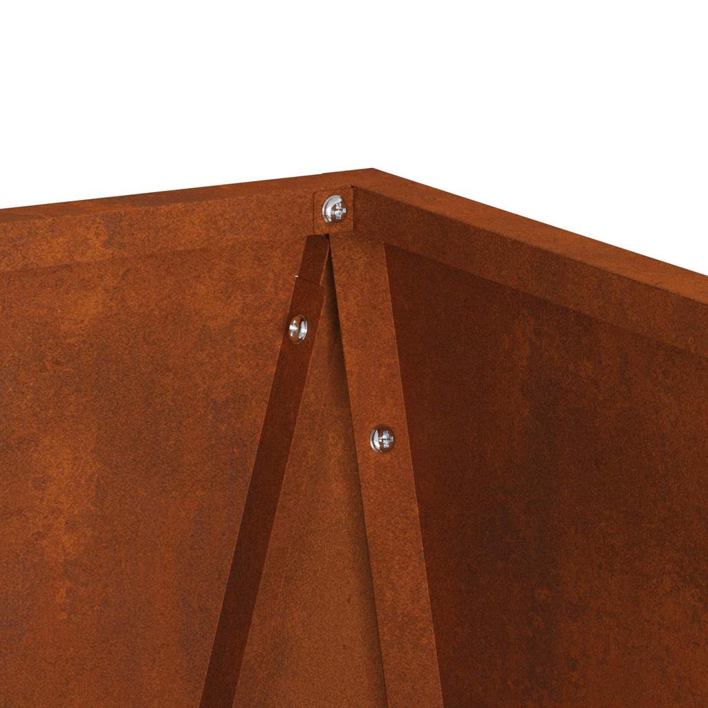 Rustic Planter Box 40 X 40 X 75 Cm Weatherproof Steel