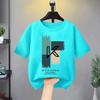 100% Cotton T-shirt Summer Wear Sporty Cartoon T-shirt Fashion Print Thin Soft Crew Kids Clothing New