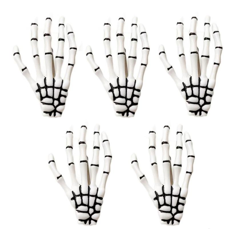 1-5pcs Skeleton Hand Hair Clip Punk Scary Ghost Hand Hairpin Halloween Horror Party Hairstyling Costume Decoration Accessories