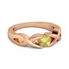 Lemon Quartz Twisted Vine Band Ring - 925 Sterling Silver Rose Gold Vermeil