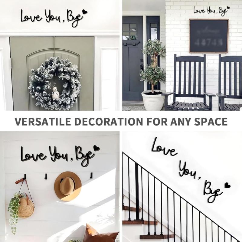 Retro Love You Bye Wall Decors Love You Bye Acrylic Sign for Home Coffee Wall Art Gift to Express Warm for Your Family