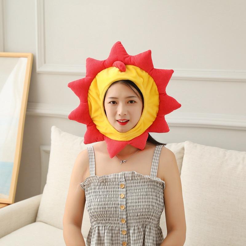Sunflower lion hood hat, plush hood, photo props, photo props, cartoon hood