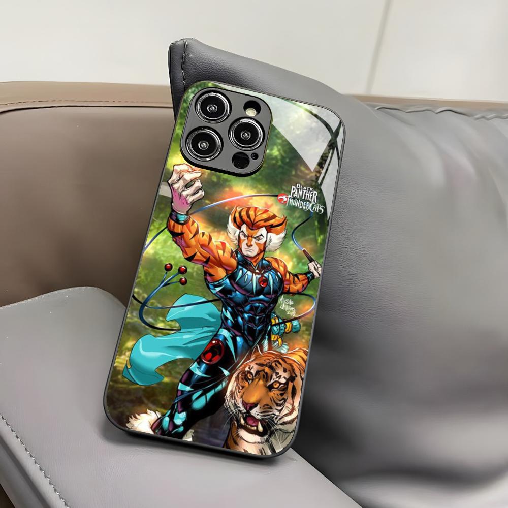 Thundercats Phone Case for Iphone 17 Air 16 15 14 12 11 13 Pro Max Mini X Xr Xs Puls Black Glass Cover
