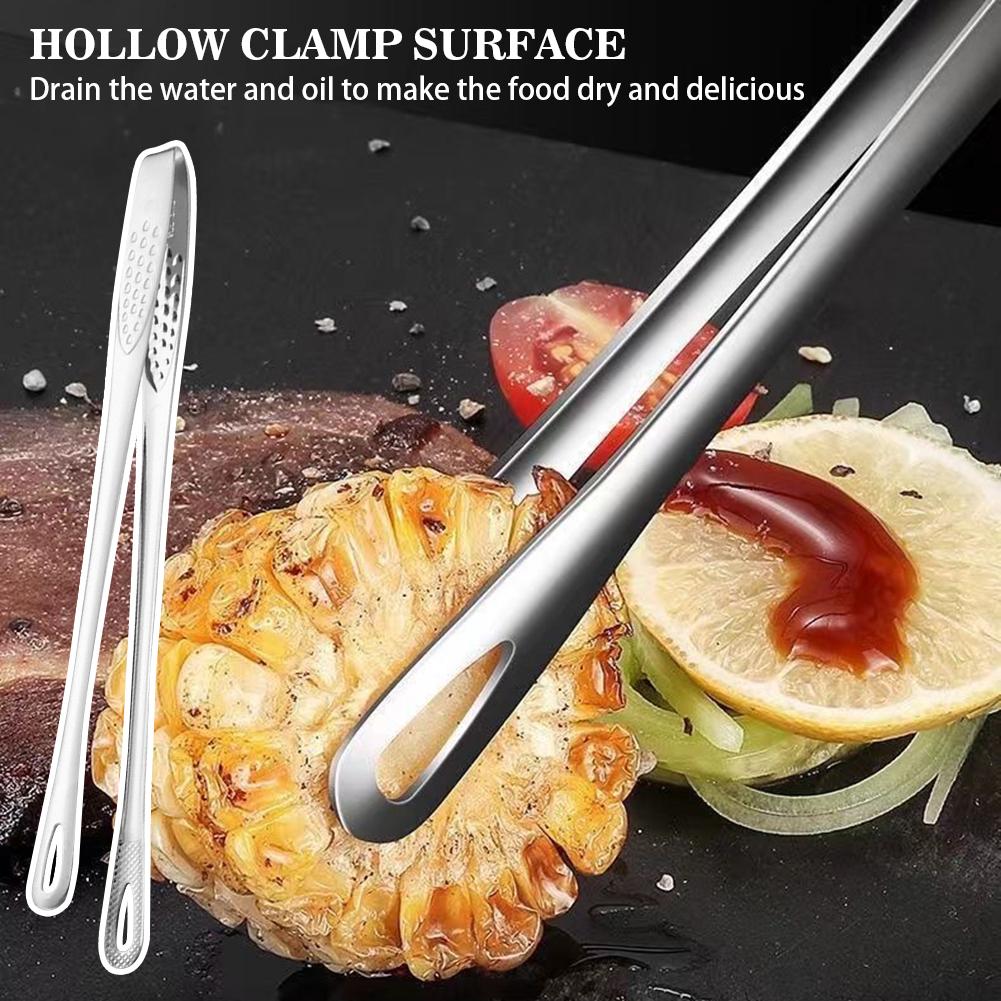 Grillzange aus Edelstahl, Lebensmittel-Clip, BBQ-Steak-Clip, Brotzange, Kochutensilien, Party, rutschfeste Küchenhelfer, Zubehör