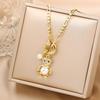 New Creative Zirconia Dolphin Bear Ladies Clavicle Chain Choker Cute Animal Pendant Necklace Aesthetic Neck  Jewelry Fine Gift