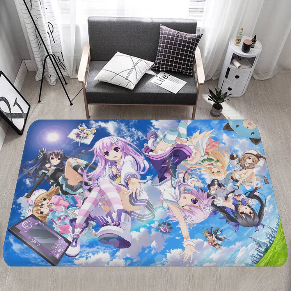 Anime Hyperdimension Neptunia Floor Mat Rectangle Anti-slip Home Soft Badmat Front Door Indoor Outdoor Mat Welcome Doormat