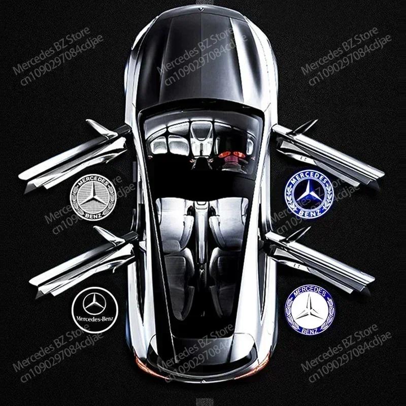 2/4P Car Door Lamp Projector Welcome Step Up Puddle Light For Mercedes Benz W166 GLE C167 B E A C Class W205 W176 W213 GLC X253 Vvv1
