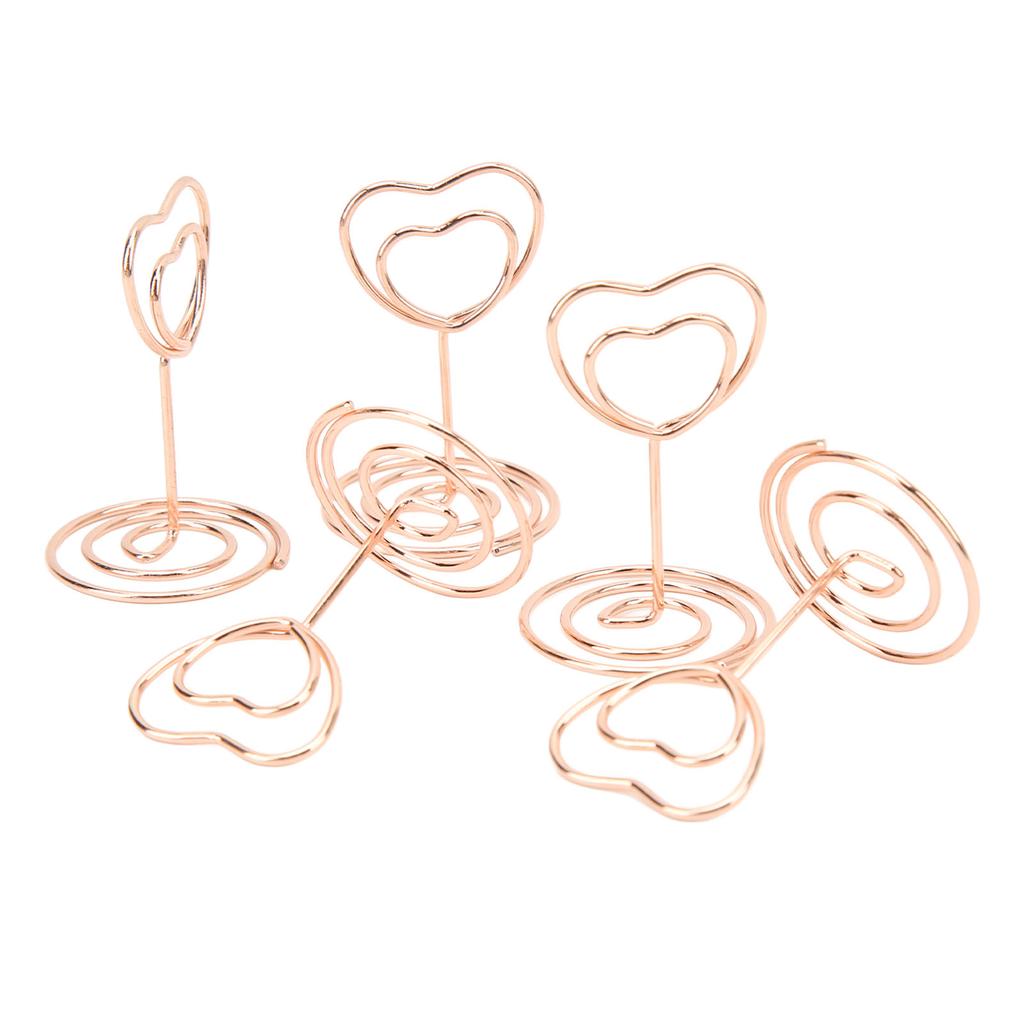 20Pcs Table Number Holder Heart Shaped Stable Sturdy Metal Widely Used Place Card Holder for Home School