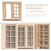 Wooden Window for Dollhouse, Miniature Window Frame Mini Furniture Doll House 1:12 Dollhouse Wooden Doors Miniature Furniture Doll Craft Window Frame