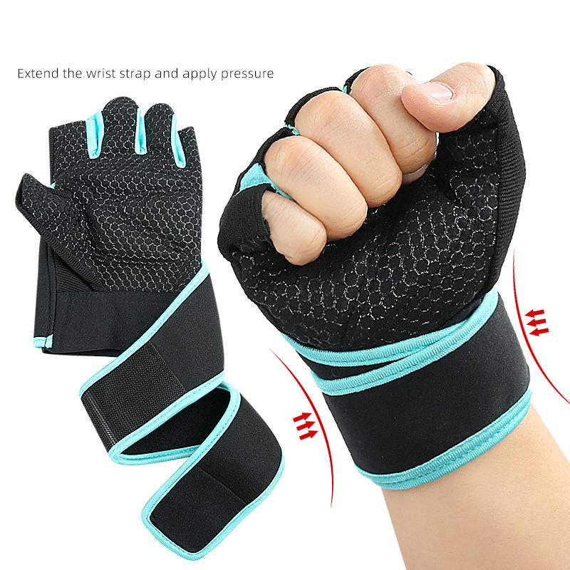 Outdoor Half-finger Sports Gloves Thickened Palm Protection Anti-cocoon Wrist Protection Fitness Exercise Cycling Sports Non-slip Gloves