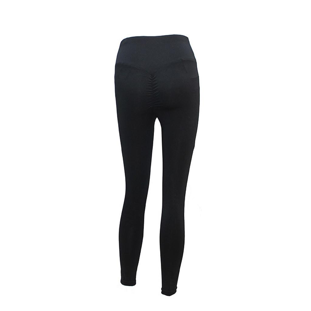 Women Soft High Waist Stretch Pleated Yoga Pants Casual Fitness Leggings Trouser