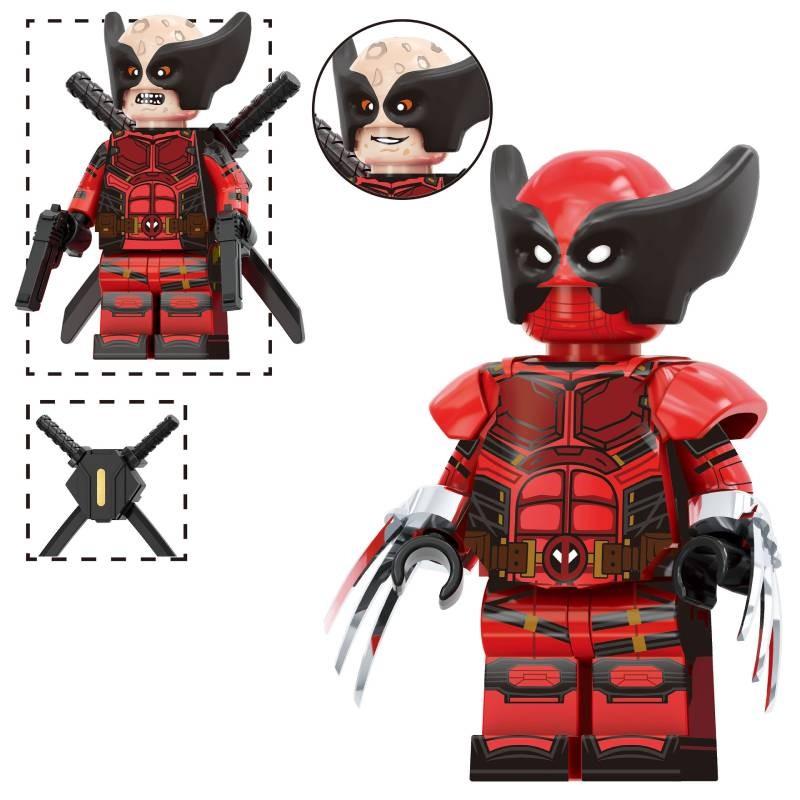 Série Heróis Conjunto de Figuras de Ação de Blocos de Construção Wolverine e Deadpool