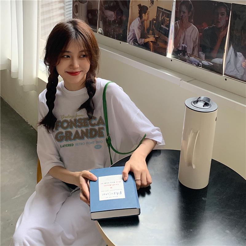 Women's Fashion Loose Age-reducing T-shirt Dress Summer Casual Western Dress