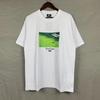 KITH American Streetwear Football Field Print Loose Casual Summer Cotton Short Sleeve TShirt City Walk Youth Fashion Tee