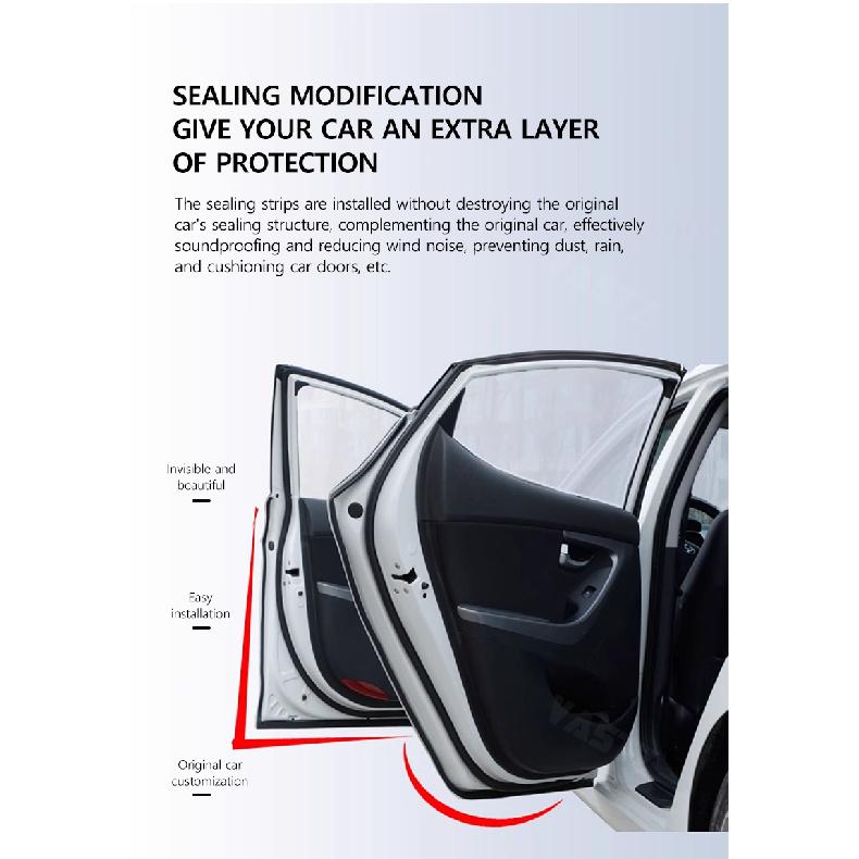 Sound Insulation Dustproof Sealing Strips For BYD Dolphin Rubber Hood Trunk Car Door A B Pillar Wear - Resistant Sealing Cotton Heat Shields 2