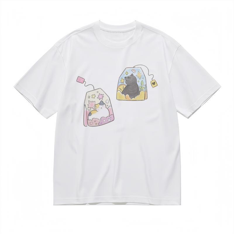 

Men s Comfy Classic T-Shirt Kitten In Tea Bag Art Graphic 100% Cotton Tee S