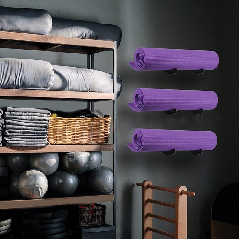Mehrzweck-Wandhalterung für Trainingsmatten, Aufbewahrungsregal für Yogamatten, an der Wand montierter Trainingsmattenhalter, Wandhaken für Schaumstoffrollen
