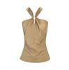Niche Design Sense Metal Buckle Neck Vest Women's Summer New High-end Sense Waist and Thin Temperament Sleeveless Top