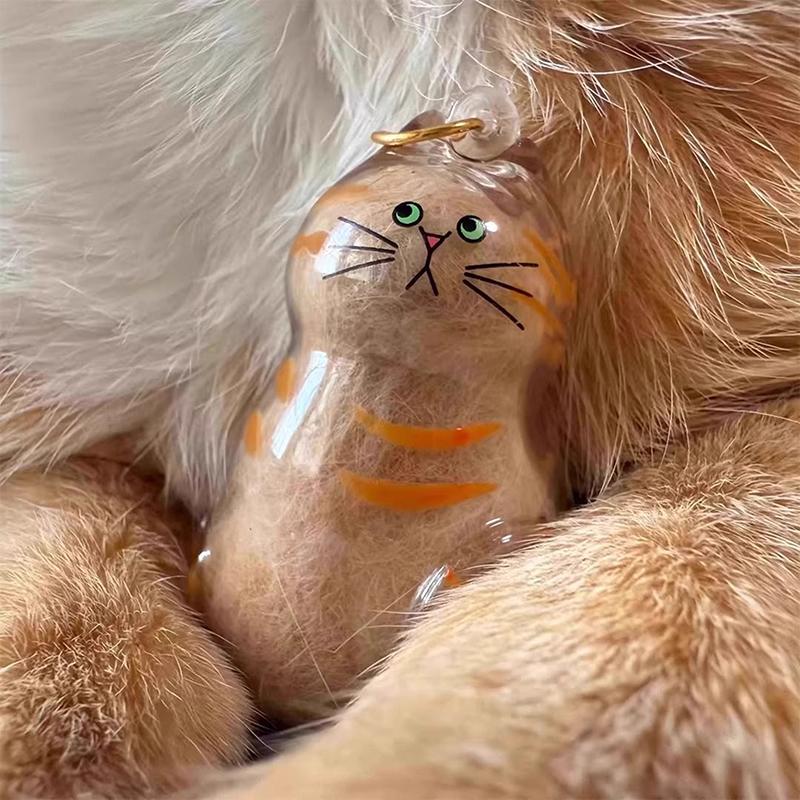 3Pcs My Pet'S Fur Container Cat Hair Storage Box Hanging Cat Keychain Pendant Pet Hair Grooming Souvenirs Bag Hanging Decor