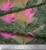 Soimoi Japan Crepe Satin Stoff Blomster & Blader Tropisk Stoff Prints etter meter 42 tommer