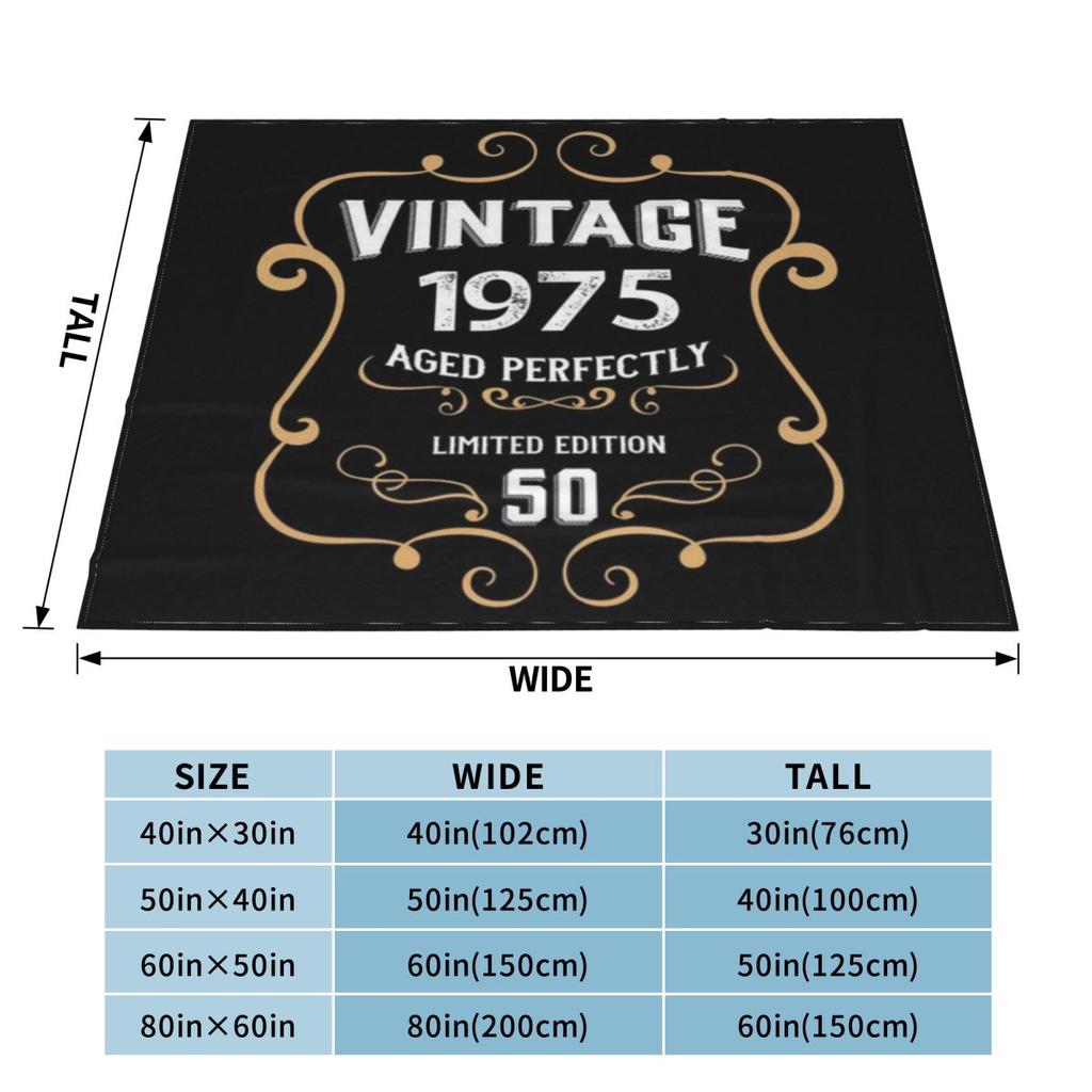 50. Geburtstag Vintage 1975 Perfekt gereift Geschenk Individuelle Heimdekoration Eine ultraweiche Mikrofleece-Decke