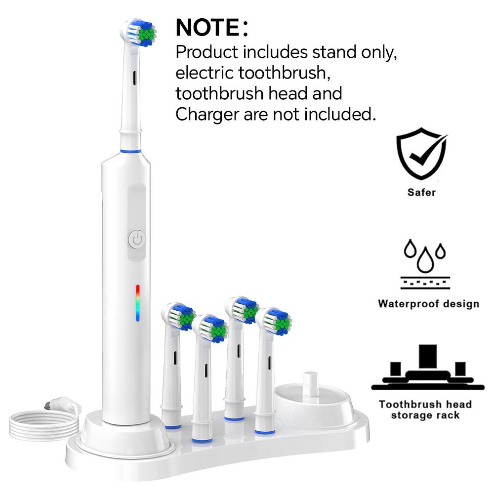 Toothbrush Heads Holder Charger Stand and Brush Heads Dustproof Cover Compatible with Oral B D, PRO Series Electric Toothbrushes