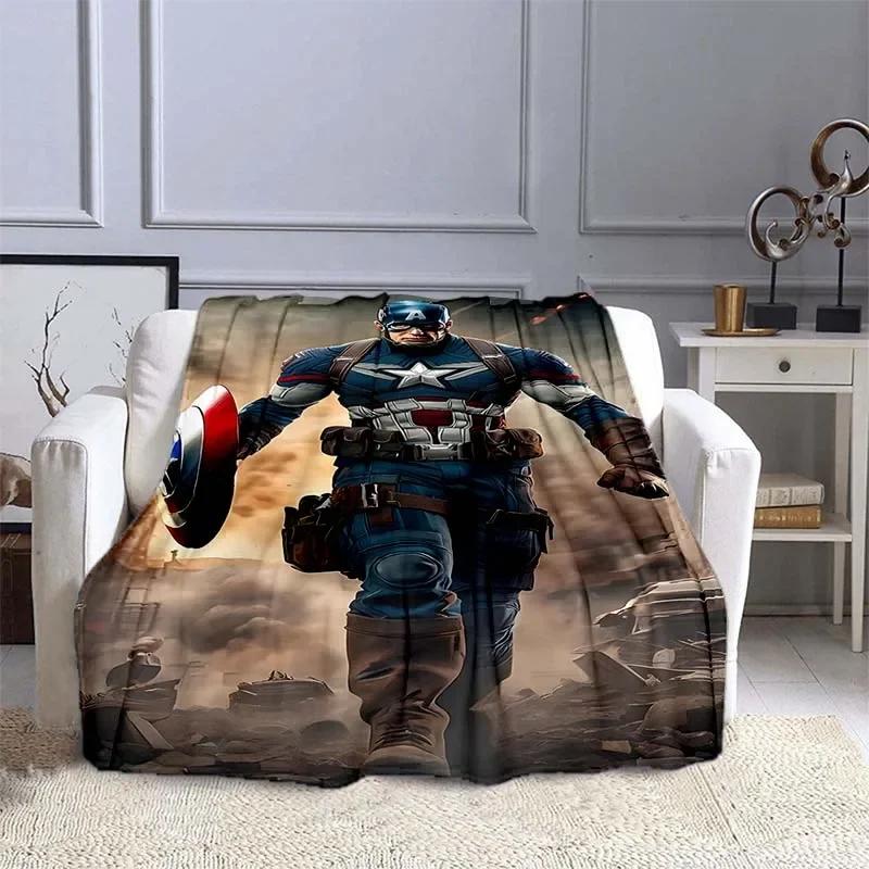 Captain America Printed Blanket Children Adult Blanket Soft and Warm Bedding for Bed Sofa Outdoor Travel Cover Blanket