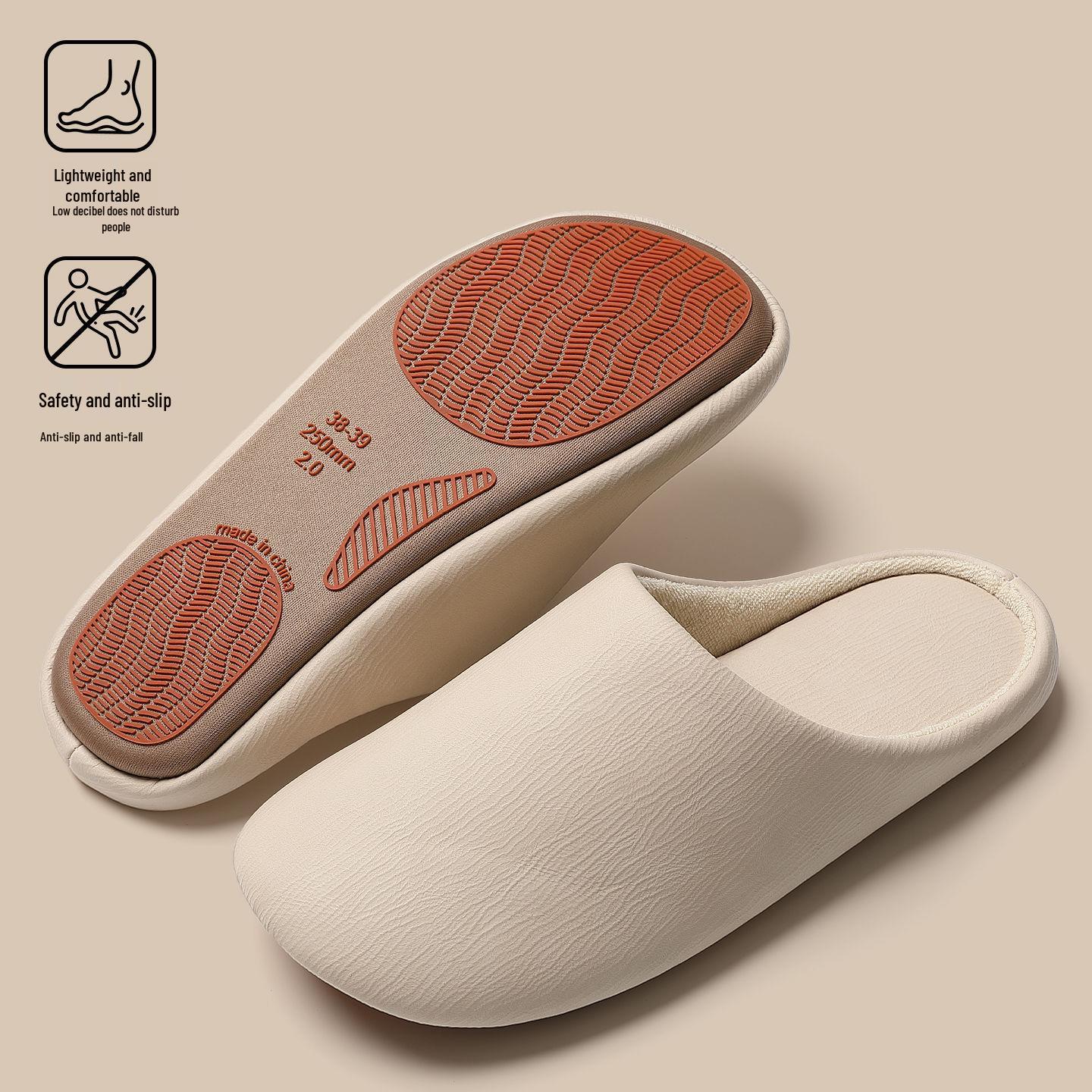 

Высококачественные нескользящие тапочки из японского хлопка, бесшумные комнатные с закрытым носком для мужчин и женщин, коллекция осень/зима 36/37 [Fits 35/36]