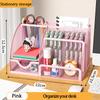 Mesh Pen Holder and Organizer Office Supplies with 7 Compartments, Desktop Organizer with Drawer, Metal Pen Holder for Desk