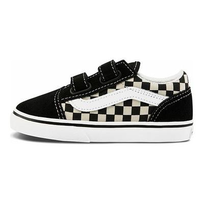 Old Skool V Toddler Primary Check Baby Sneakers Black White VN0A38JNP0S