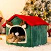 Weihnachts-Katzennest Haustier Warm Weich Plüsch Multifunktionale Hundebett Verdickt Geschlossen Abnehmbar Katze Hund Haus Kätzchen Plüsch Zelt 3,5 kg