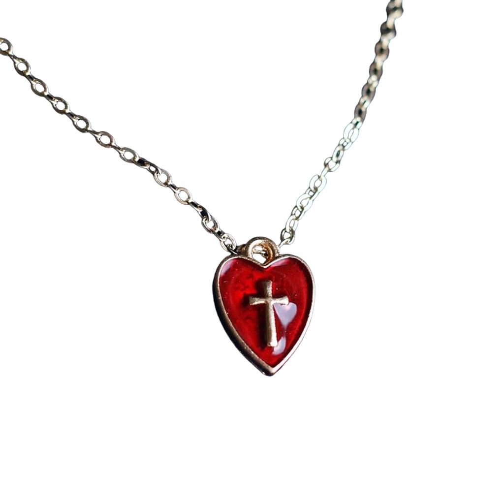 Fashionable Crosses With Heart Pendant Earrings Necklace for Unique Styles and Emotional Connection Stylish Outfits