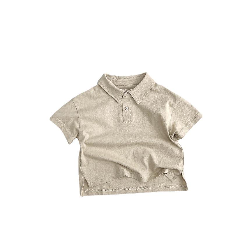 Children's Summer Cotton Short-Sleeve Polo - Korean Style Versatile Trendy Tee for Boys and Girls