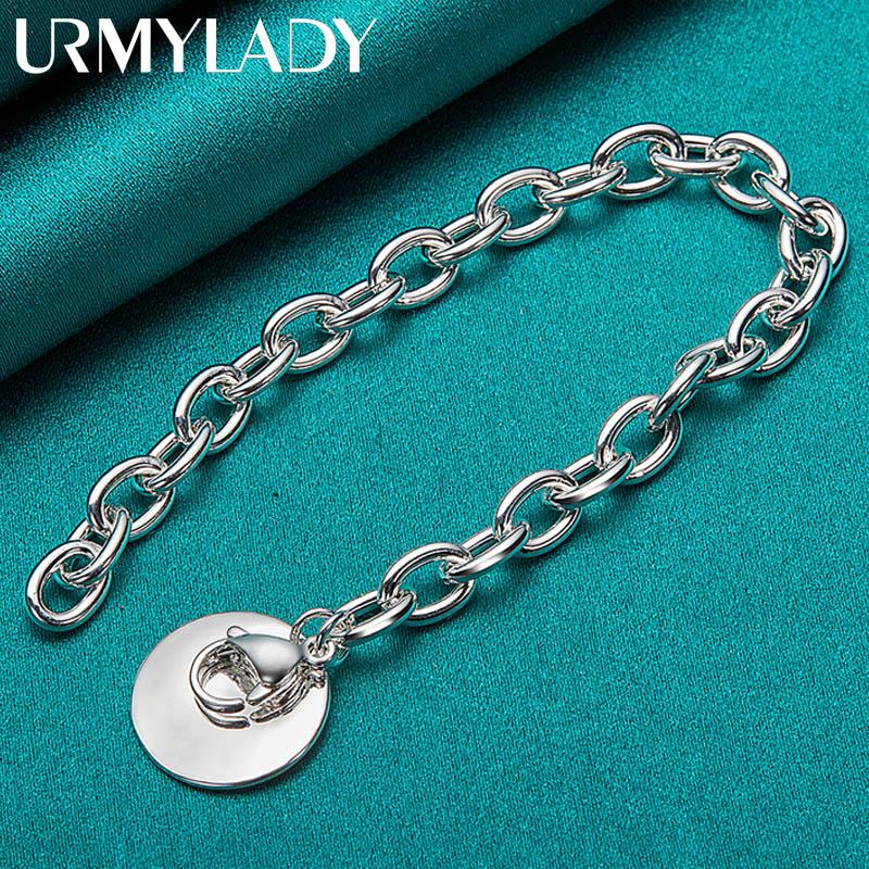 Brățară rotundă cu pandantiv din argint 925 pentru femei Bijuterii la modă pentru petrecerea de nuntă