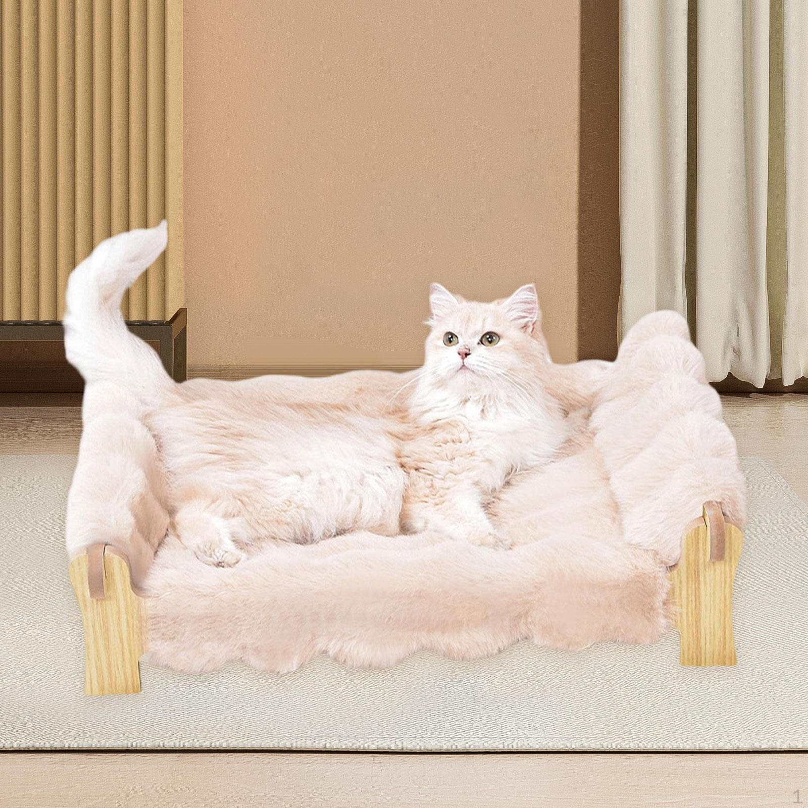 

Elevated Cat Bed for Puppy Accessories All Seasons Resting Lightweight Playing Warm Home