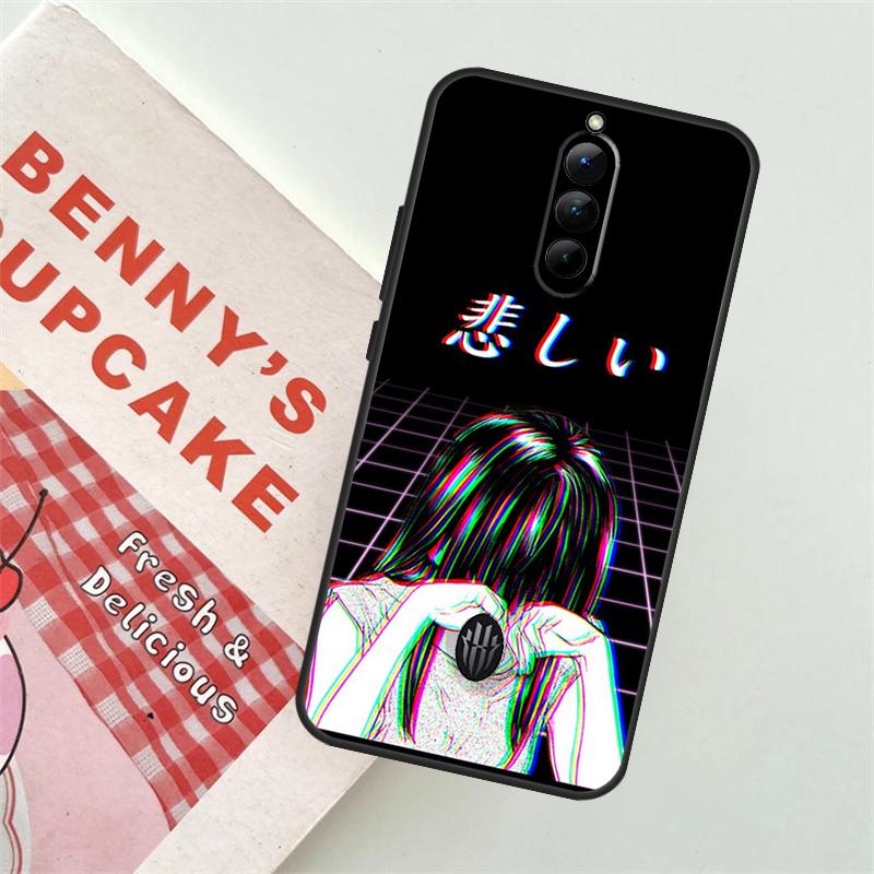 Sad Girl Japanese Anime Phone Case For ZTE Nubia Red Magic 9 Pro Plus 8 8S Pro 5S 5G 6R 6 7 6S 7S Pro Bumper Cover