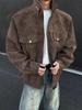 SWAMP AREA Matte Velvety PU Leather Men's Retro American Workwear Jacket - Autumn/Winter Style