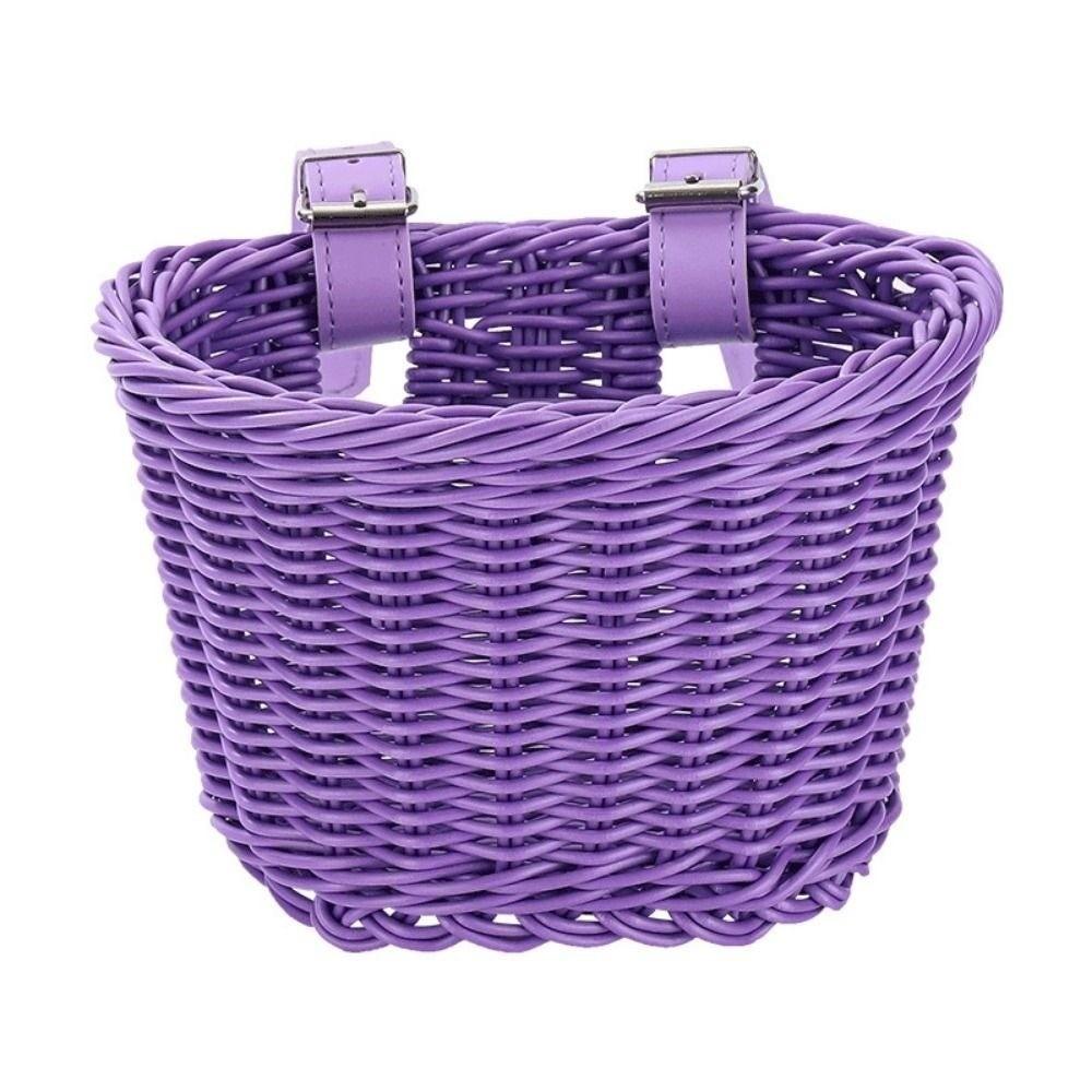 10 Colors Kids Bike Basket Rattan Wicker Retro Woven Bicycle Basket Bicycle Accessories