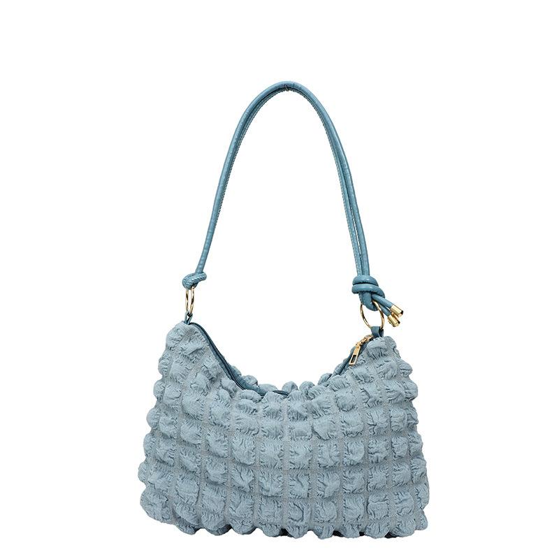 Women'S Simple Temperament Gentle Wrinkled Underarm Bag Women'S Spring Shoulder Messenger Bag Small Square Bag