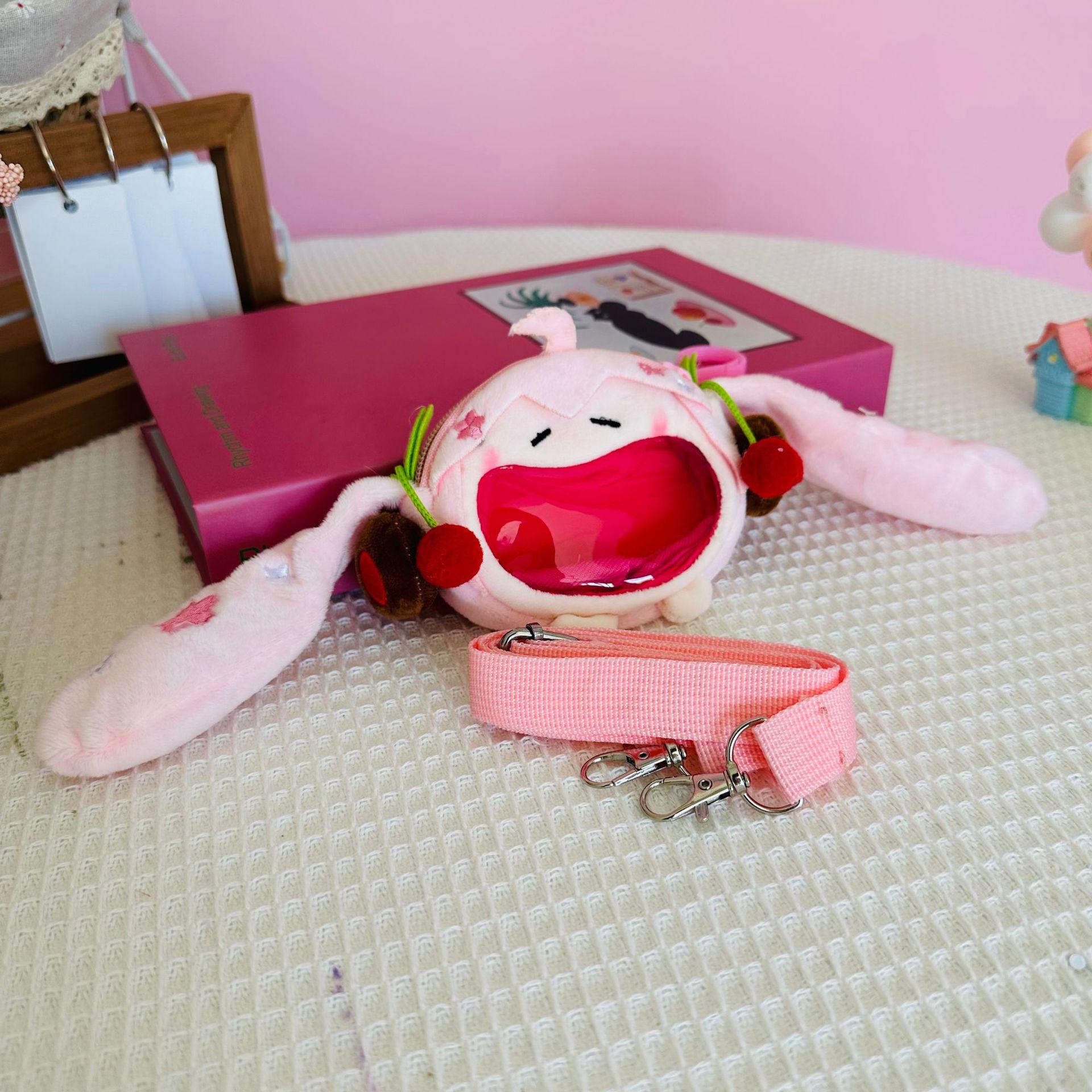 

Пудра цветущей сакуры фуфу супер милая двухмерная сумка-желе с окошком, сумка-мессенджер JK для мягкой сестры, универсальная, мультяшная, с большим ртом, прозрачная