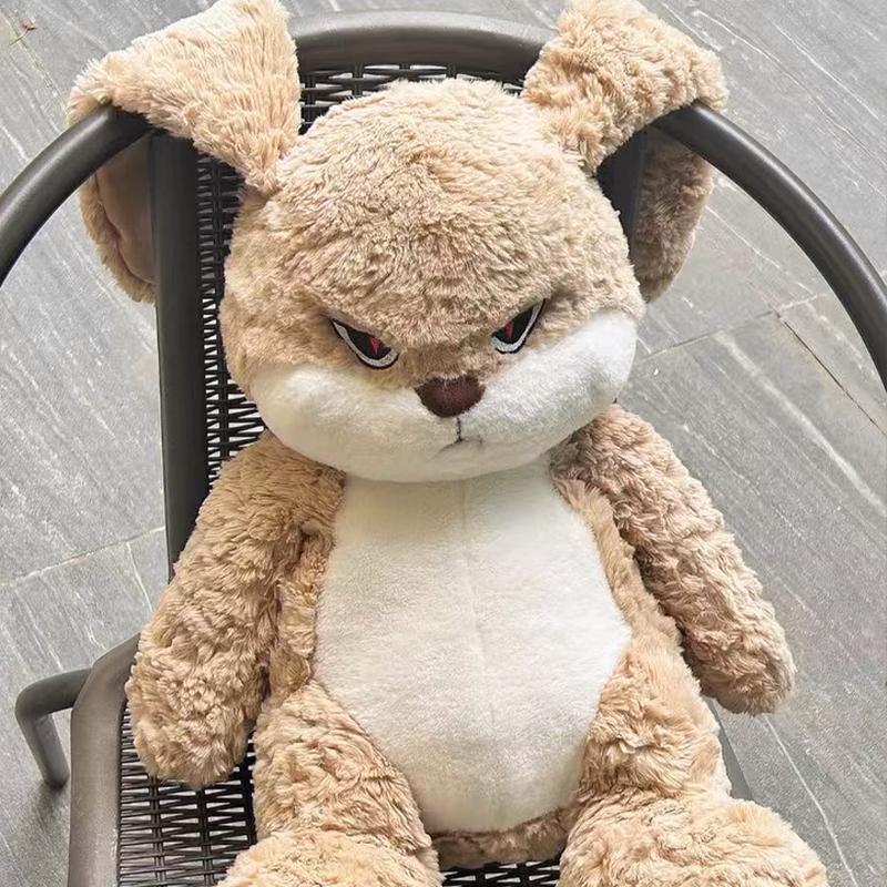 35Cm Angry Rabbit Plush Toy Cute Animal Plushie Doll Kawaii Stuffed Soft Toys Model Give Children Birthday Gifts Cute Ornament