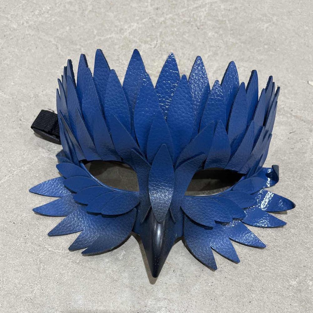 Realistic Feather Half Face Mask Handmade Costume Party Mask Halloween Feather Mask  Costume Party