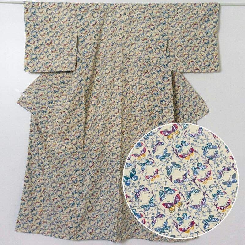 [Free shipping for purchases totaling 3,980 yen or more] Recycled kimono, used synthetic fiber, small pattern, recycled kimono, for remake, recycled