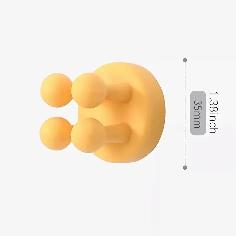 4Pcs Silicone Toothbrush Holders Hook Waterproof Self Adhesive Wall Mounted Single Hook for Hanging Key Plug Holder