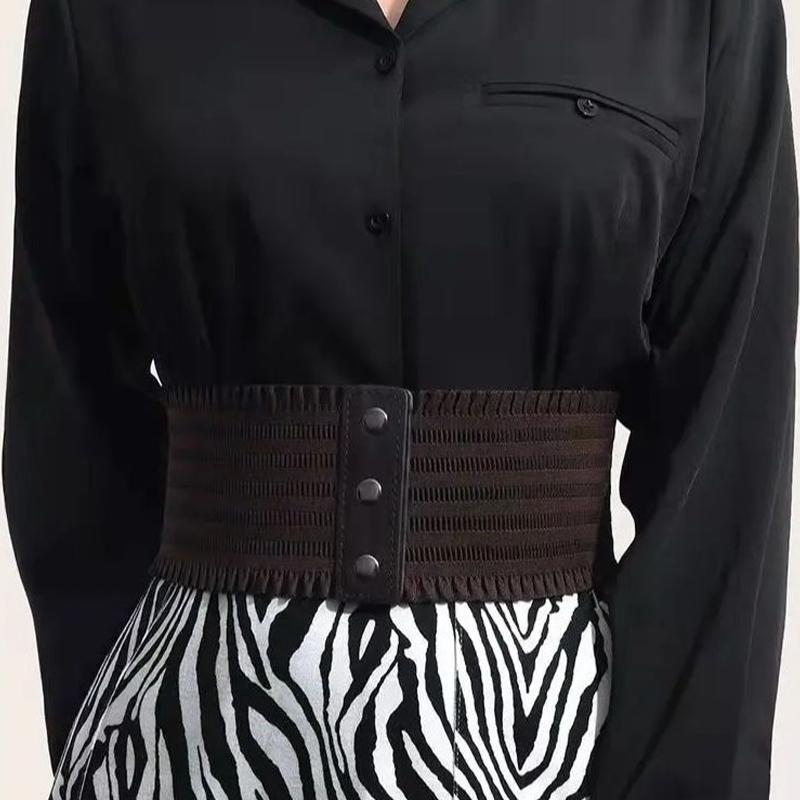 Women'S Elastic Wide Waist Belt Retro Classic Versatile Suitable For Dresses Coats Jeans And Belts.