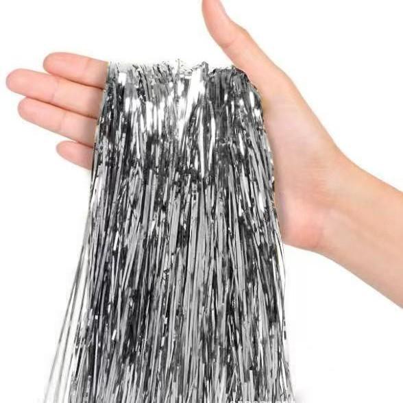 Laser Metallic Silver Thread Christmas Tree Ornaments and Festive Party Supplies