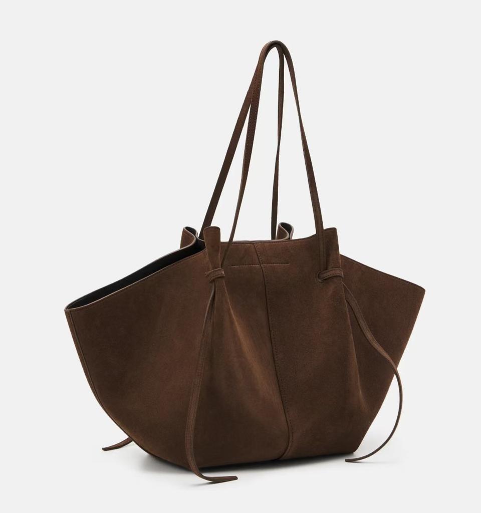 Borsa a Spalla da Donna Camoscio Nabuk Grande Capacità Portatile Ala Borsa Tote Designer Lg Tracolla Shopping Spaziosa Borse Nuova